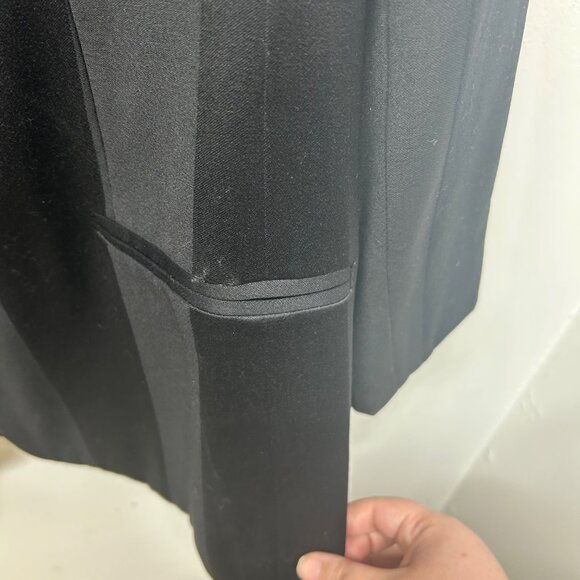 Burberrys Black Striped Wool Single-Button Blazer Jacket 14 - Picture 4 of 12